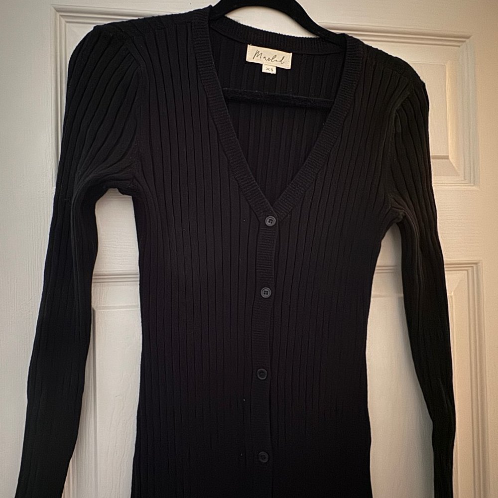 Extra Small Long Knit Black Dress